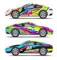 sport car decal realistic grunge pictures vector image
