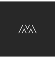 capital letter m logo simple thin line initial vector image