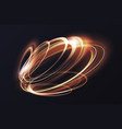 luminous gold glow of neon rings abstract 3d vector image vector image