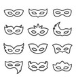 carnival mask line icon set vector image vector image