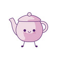 cute teapot kitchen kawaii style vector image