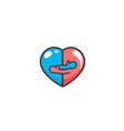 two halves a heart that are hugging vector image