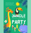 jungle patry exotic animals design template vector image vector image