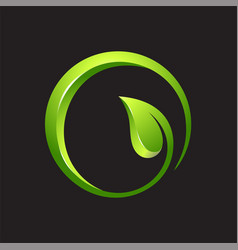 Leaf circle 3d logo Royalty Free Vector Image - VectorStock
