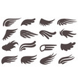 wing icons different shapes black wings vector image vector image