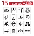 black navigation icons set vector image vector image
