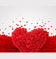 red valentine hearts on bright background love vector image