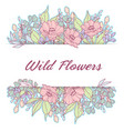 pastel wild flowers delicate frame vector image vector image