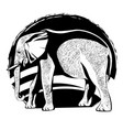 silhouette of an elephant with the skin texture vector image