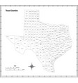 texas state outline map in black and white vector image vector image