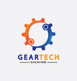 tech gear logo design template technology vector image