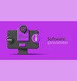 3d computer icon with bubbles and price tag black vector image vector image