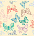 cute detailed butterflies seamless pattern vector image