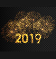 happy new year 2019 gold sparkle firework golden vector image vector image