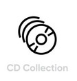 cd records music collection icon vector image vector image