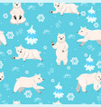 seamless pattern with polar bears graphics vector image