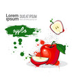 apple hand drawn watercolor fruit on white vector image