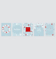 christmas card set - hand drawn floral flyers vector image vector image