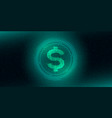 digital currency usa dollar sign on abstract hud vector image