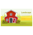 rural landscape with farmhouse background vector image
