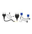 set of broken electric cables vector image vector image