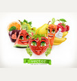 strawberry watermelon carrot and juicy fruits vector image