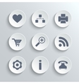 web icons set - white round buttons vector image