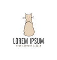 cute cat logo pet shop logo pet care design vector image vector image