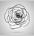 detailed outline rose simple black icon vector image vector image