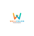 letter w rounded abstract modern logo symbol icon vector image
