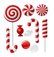 set with different red and white candies vector image