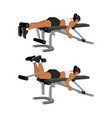 woman doing lying leg curls exercise vector image vector image