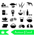 asian food theme set of simple icons eps10 vector image