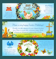 easter eggs spring holidays banner template design vector image