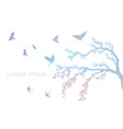 figure set multicolored flock flying birds vector image vector image