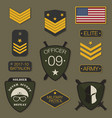 military army badge set typography t shirt vector image