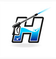 power wash logo with letter h concept vector image vector image