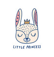 scandinavian little princess rabbit or bunny vector image vector image