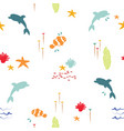 sea fish doodle summer pattern background vector image