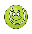 smiling green cartoon tennis ball vector image vector image