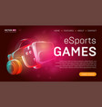 esports games landing page template vector image vector image
