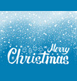 merry christmas lettering spruce trees snowflakes vector image vector image