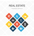 real estate infographic 10 option color design vector image vector image