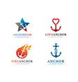 anchor logo symbol or icon template vector image