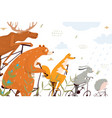 bicycle ride with wild animals vector image