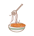 eating noodle vector image