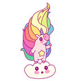 flat rainbow unicorn vector image vector image