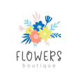 flowers boutique logo design vector image