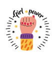 girl power fist up design vector image vector image