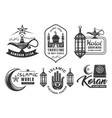 muslim culture islam religion icons vector image